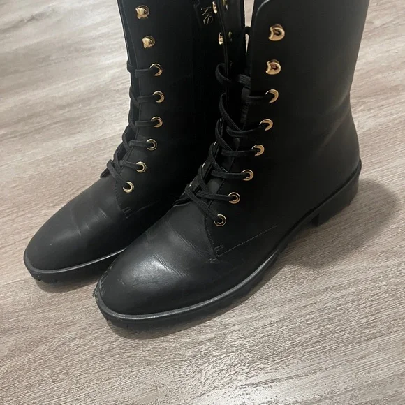 Stuart Weitzman Black lace up boots size 6.5 - Picture 2 of 7